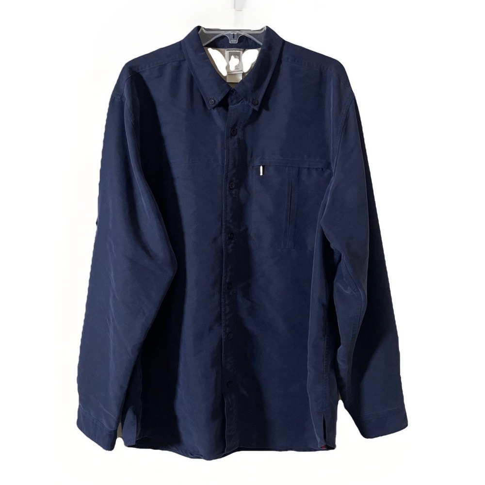 The North‎ Face Shirt Mens XL Navy Blue Lined Long Sleeve ACCX Syncline HIKING